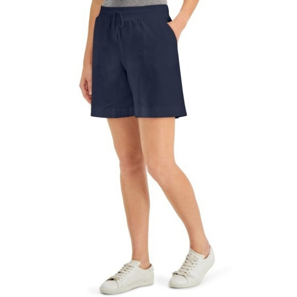 Karen Scott Women's Extra Small Casual Navy Blue Knit Shorts Nwt